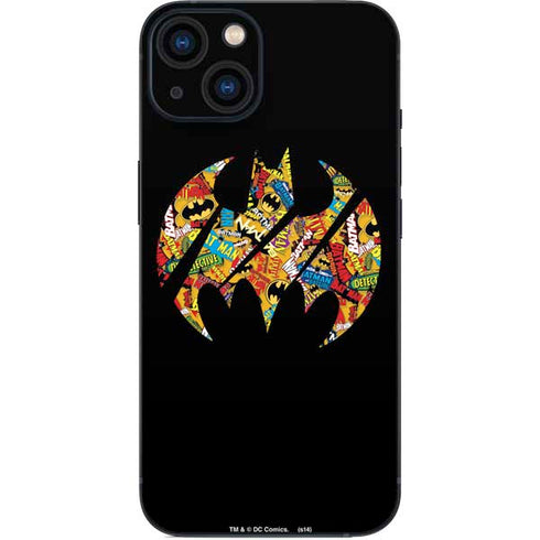 DC Comics Batman Silhouette Logo Vintage Pattern iPhone 14 Plus Skin
